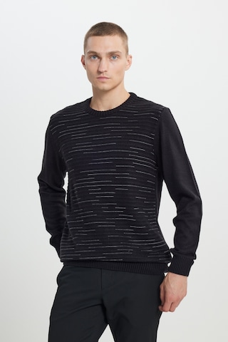 AC&Co / Altınyıldız Classics Altinyildiz Classics Erkek SIYAH-GRI MELANJ Standart Fit Normal Kesim Bisiklet Yaka Dokulu Desenli Triko Kazak 4A4923100043SGEL Siyah - Gri Melanj