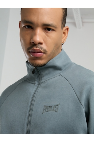Everlast Ever Relaxed Regular Gri Yüksek Yaka Erkek Full Zip Sweatshirt Gri