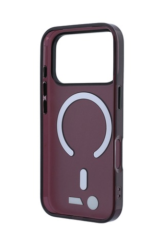 Apple iPhone Uyumlu 18 Pro Max Kılıf Bmw Lisanslı M-safeli Metal Buton Tasarımlı Buzlu Iml Baskılı Kapak Bordo