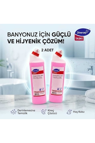 Taski Diversey 2 Li X 750 Ml Clonet Extra W41 Banyo Temizleyici - Kireç Çözücü 2'li Set