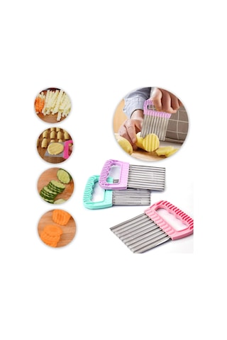 Chips Chopper Şekilli Sebze ve Meyve Dilimleyici Patates Soyucu Çok Renkli