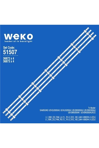 Wkset-6507 36872x4 36873x4 L1 N5k D3 Fam L4/r3 4 Adet Birleştirilmiş Led Kod 4 Adet Led Bar Tvnizi Açıp İçindeki Led Barla Birebir Aynısı Olduğunu Görmeden Almayınız. Sonrasında İade Almamaktayız. Beyaz