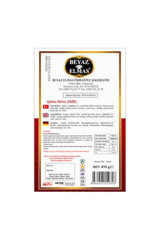 Beyaz Elmas Kastamonu Çekme Helva Sade 410 Gr - Geleneksel Kastamonu Usulü Çekme Helva - Tel Helva