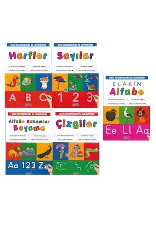 Çizgi Alıştırmaları İle Alfabe Kavram Seti 5 Li