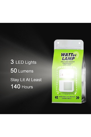Tuzlu Su İle Çalışan Led Işık Lamba Deprem Çantası Kamp Acil Yardım Işığı Yeşil