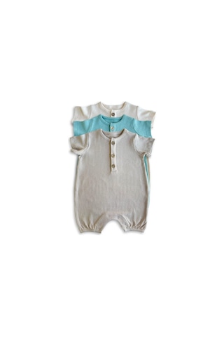 Stork Rito Unisex 3 Parça Kısa Kollu Alt Değiştirme Çıtçıtlı - Bebek Body Çok Renkli