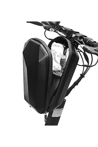 Karbon Desenli Bisiklet Ve Elektrikli Scooter Çantası - 4 Litre - Su Geçirmez Siyah Karbon