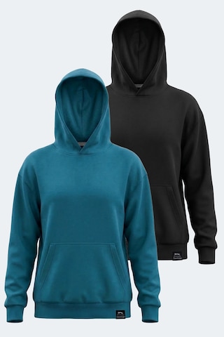 Slazenger Vıolence 2 Li Set Kadın Sweatshırt Siyah - Petrol