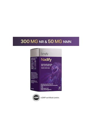 Longify Nadify Nr, Nmn, Pqq, Alfa Lipoik Asit Ve Tmg Takviye Edici Gıda 30 Kapsül