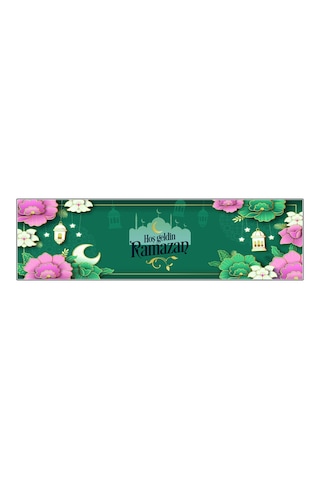 Ramazan Ayı Motifli Dijital Baskılı Runner Masa Örtüsü 40x140 Cm Rmz-7