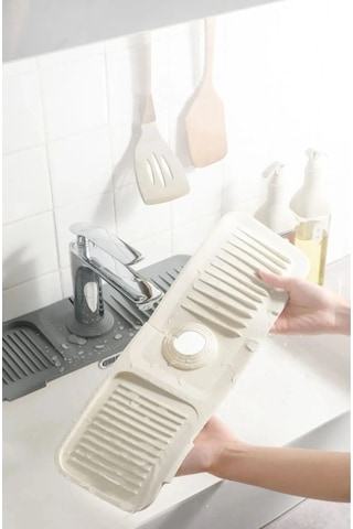 Elastik Musluk Matı Su Tutucu Düzenleyici Kaydırmaz Taban Organizer Mutfak Banyo Lavabo Silikon Beya Diğer