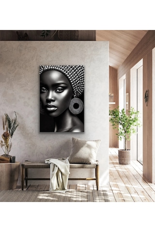 Afrikalı Siyahi Kadın Kanvas Tablo 70x100