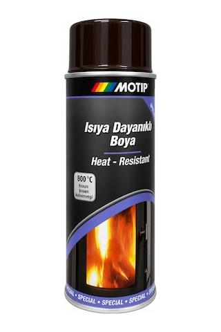 Motip Kahverengi 800 Derece Isıya Dayanıklı Yanmaz Sprey Boya 400 Ml Soba Boyası