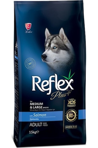 Reflex Plus Somonlu Orta ve Büyük Irk Yetişkin Köpek Maması 15 KG
