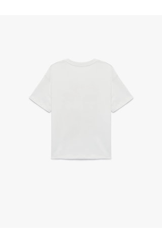 Koton Pamuklu Ekru Kız Çocuk T-shirt 6skg10112ak Ekru