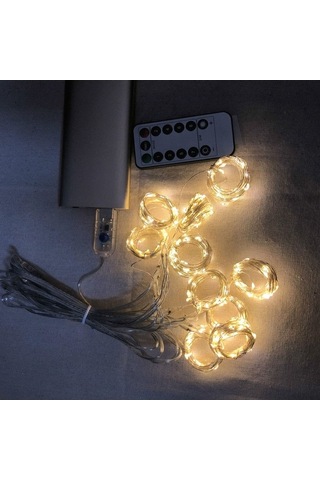 Pazly Uzaktan Kumandalı Su Geçirmez Led Perde Işıkları - Düğün, Parti, Bahçe Dekoru 100/200/300 Işık