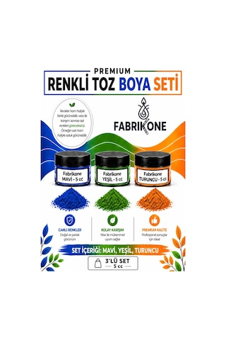 3'lü Set Premium Parafin Soya Wax Toz Mum Boyası Hobi Seti - 5 Cc Mavi, Yeşil, Turuncu Bkfab3myt5g