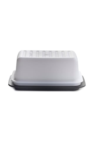 Tupperware Eko Tereyağlık Kapaklı Tereyağ Margarin Saklama Kabı Beyaz - Siyah