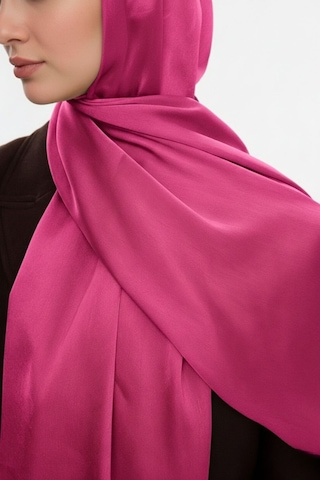Mizalle & Yaqa Özel Saten Dokulu Pembe Şal Pembe