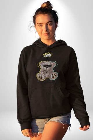 Gerçeklikten Uzak Tutun Kadın Erkek Siyah Kapüşonlu Sweatshirt Hoodie Siyah