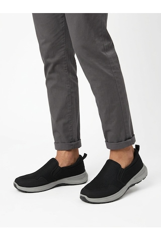 Tarzbu Erkek Siyah Bağcıksız Spor Ayakkabı - Nefes Alabilen Fileli Slip-on Günlük Yürüyüş Ayakkabısı Tarzpoli92