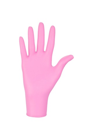 100 Adet Nitril Eldiven - Beden: Büyük - Pembe