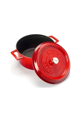 Lava Trendy Çap Döküm Yuvarlak Tencere 24 CM Kırmızı