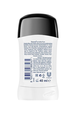 Rexona Women Invisible Pure Kadın Stick Deodorant 40 ML