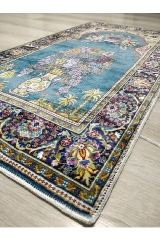 Bambu Halı Seccade Sec15 Turkuaz Namazlık 70x110 Cm