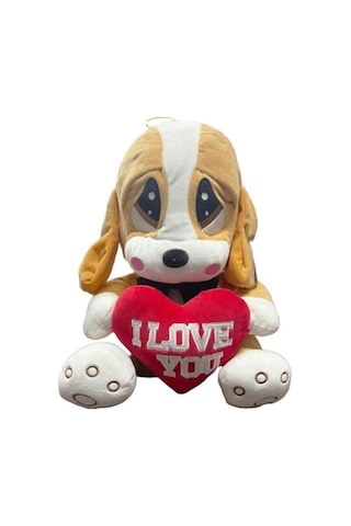 Kalpli Üzgün Köpek Peluş 40 Cm 62399 Çok renkli