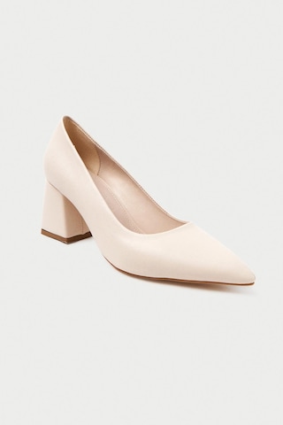 Mubiano Mbzfr600-bj Kadın Blok Topuklu 6 Cm Sivri Burun Bej Stiletto & Topuklu Ayakkabı Bej