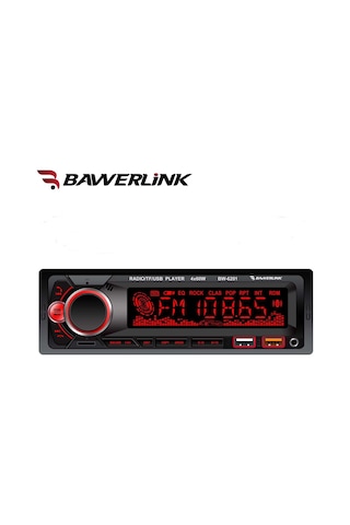 Bawerlink Bw6201 Bluetooth Oto Teyp Çift Usb Girişli 4x60w Amfi Çıkışlı Sd/usb/aux Destekli Araba Teybi Radyo