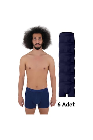Cnt Erkek Boxer Likralı 6'lı Lacivert Renk Premium Paket Trendybee Lacivert Lacivert