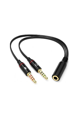 Primex Px-8005 Kulaklık Mikrofon Ayırıcı, 3.5 Mm Jak 1 Dişi 2 Erkek Y Splitter, Tek Girişli Mikrofonlu Kulaklığ
