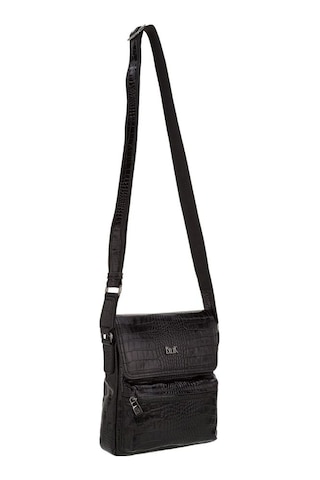 Bilik Deri Siyah Kroko Deri Erkek Postacı Çantası Blm08 02 001