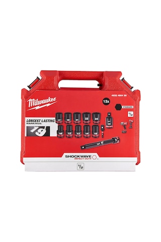 Milwaukee Endüstriyel Lokma Set Darbeli 1/2 13 Parça 4932480456