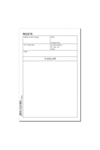 Dilman Reçete 100 Lü N11.3348