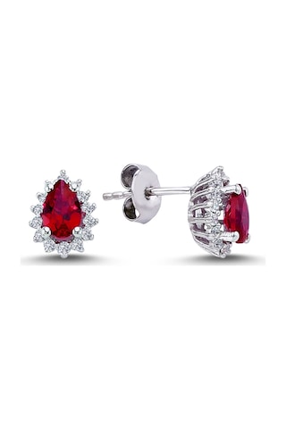 Lova Pırlantalı Damla Yakut Anturaj Küpe - 3040015