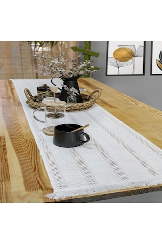 Ham Dantel Runner Masa Örtüsü 35 X 150 Krem