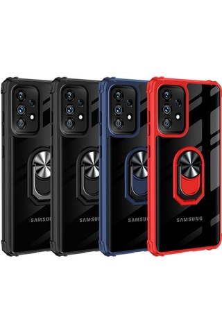 Samsung Uyumlu Galaxy A52 Kilif Standli Yüzüklü Mola Silikon Kapak 479976488