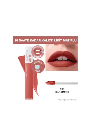 Maybelline New York Super Stay Matte Ink Likit Mat Ruj 130 Self