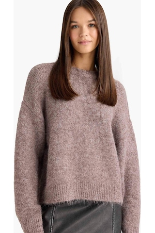 Defacto Yün Karışımlı Bisiklet Yaka Oversize Fit Triko Kazak F3254ax25wnbn552 Kahve-bn552