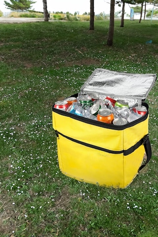 Thentech 24 Litre Soğuk Sıcak Piknik Kamp Çantası Soğuk Sıcak Tutabilen Taşınabilir Kolay Termos Çanta Sarı
