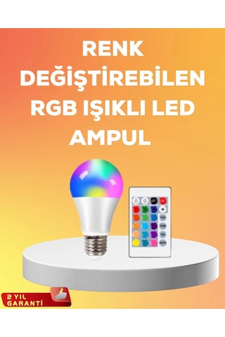 Bay Rgb Uzaktan Kumandalı Led Ampul 16 Renk A Kalite 2025 Model Orijinal Najmaddin Standart