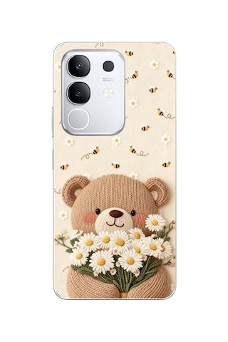 Vivo Y29 Uyumlu Arı Ve Papatya Sevimli Ayıcık Baskılı Silikon Kılıf Renkli Vivo Y29 Uyumlu Arı Ve Papatya Sevimli Ayıcık Baskılı Silikon Kılıf Renkli
