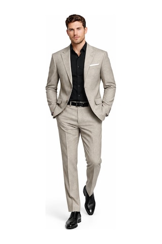 Suitmen Erkek Silim Fit Yelekli Çift Yırtmaçlı Takım Elbise Bgl-st05329 Bej