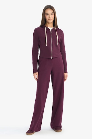 Defacto Oversize Kapüşonlu Fermuarlı Sweatshirt G6384ax25wnbr171 Bordo-br171
