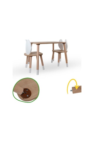 Bee Smart Safir Meşe 2 Sandalyeli Masa Seti - Standart Standart Standart