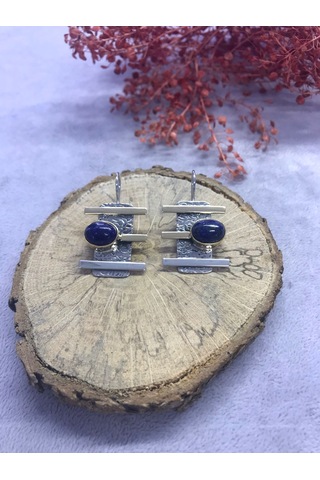 Nsa Gümüş Lapis Lazuli Taşı 925 Ayar Doğal Taş El İşi Gümüş Set