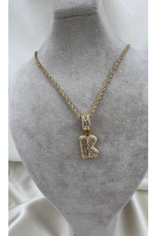 Bb Çelik K Harfli Kolye